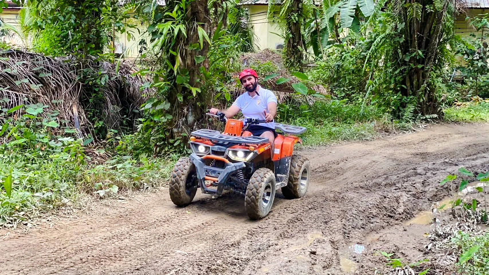 ATV ride through jungle trail in Phuket.