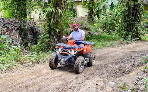 ATV ride through jungle trail in Phuket.