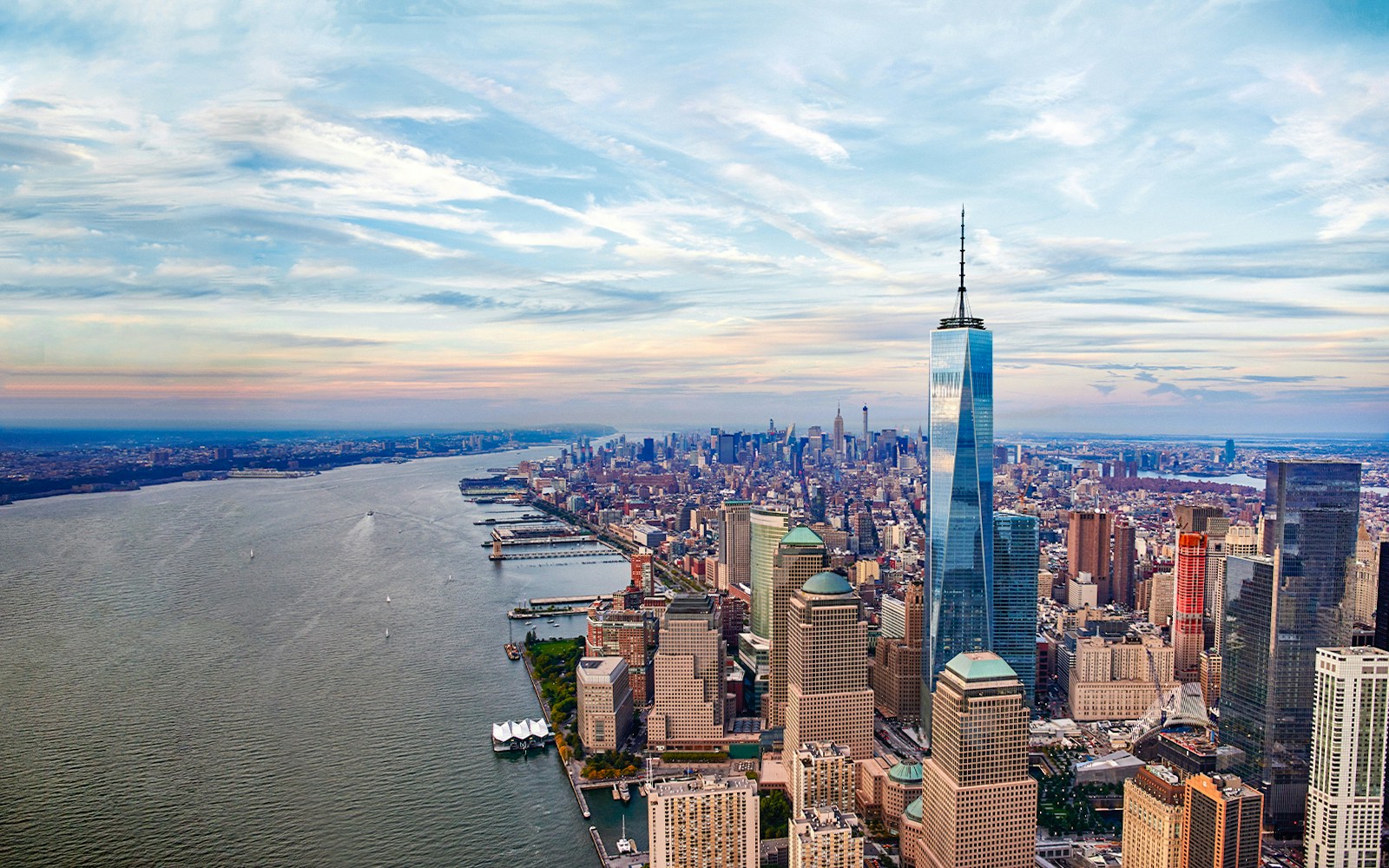 Aerial view of the One World Observatory