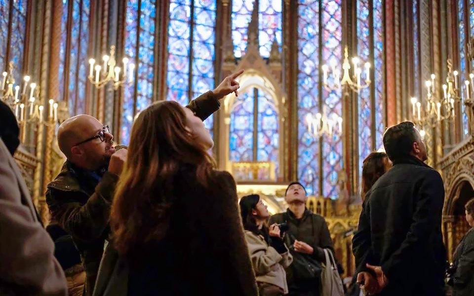 Upper chapel stained glass at Sainte-Chapelle