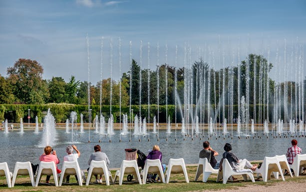 Tourist enjoying Fountain show in Centennial Hall