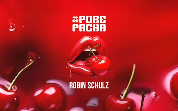 Pure Pacha logo with cherries and lips, featuring Robin Schulz.