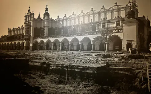 Krakow Cloth Hall excavation site for Underground Market Museum tour.