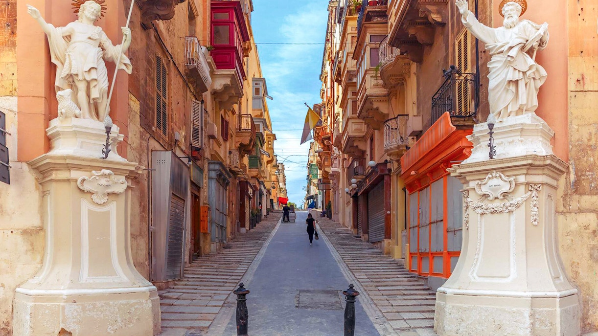 Vue des rues de La Valette lors de la visite de Malte par HOHO