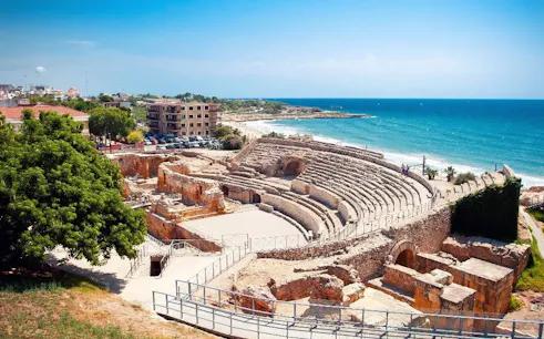 Tarragona Roman amphitheater overlooking the Mediterranean Sea, part of the walking tour.