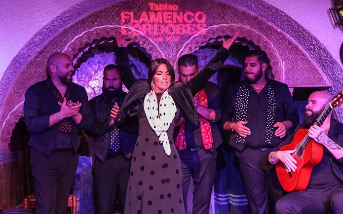 Flamenco performers on stage at Tablao Cordobes, Barcelona.