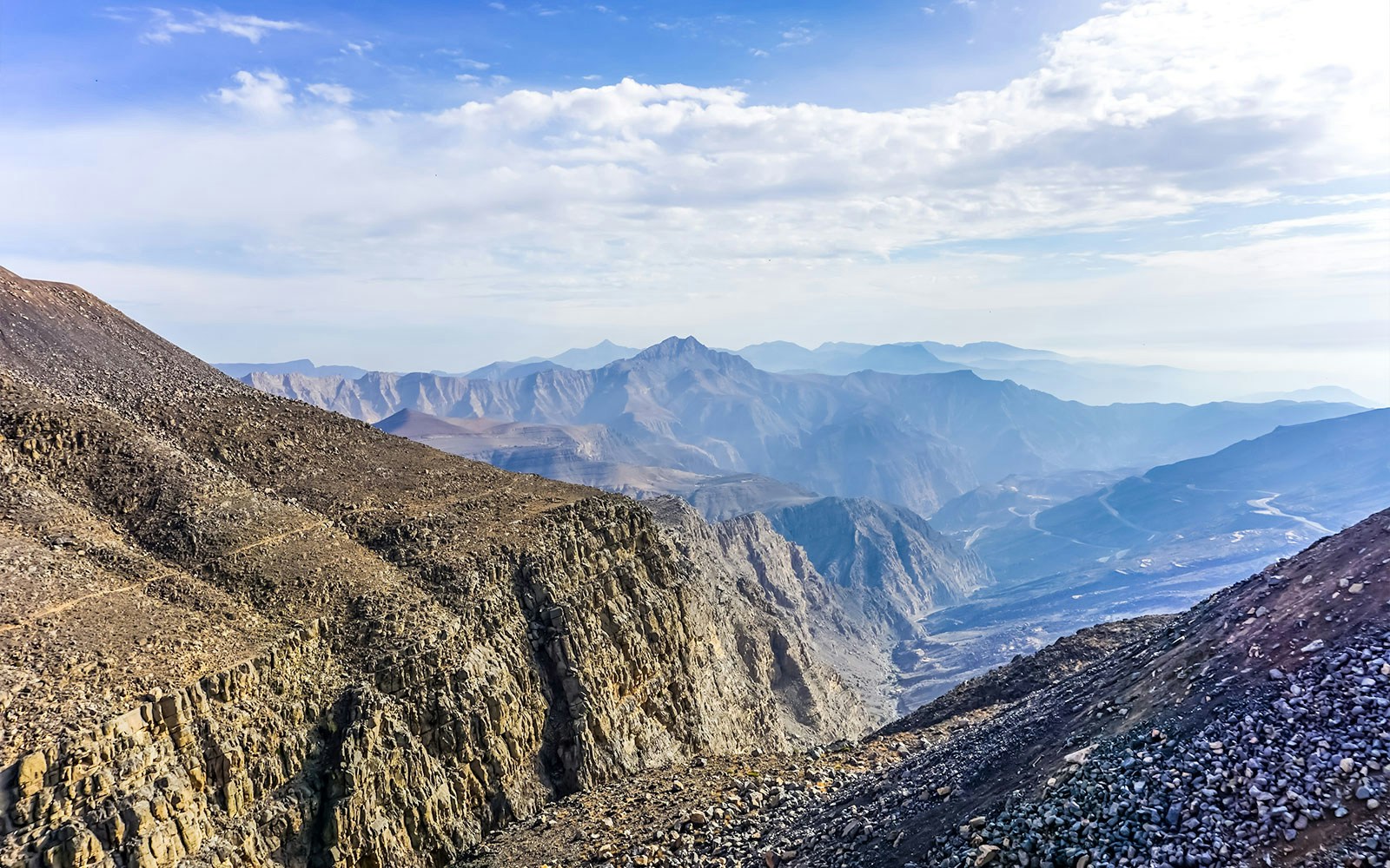 View of the Jebel Jais Mountain in Dubai