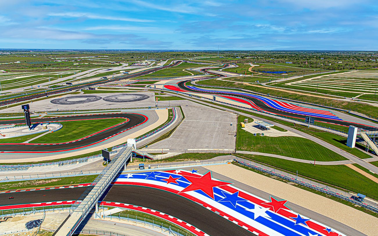 Race track at Circuit of the Americas, Austin, for Formula 1 USA Grand Prix.