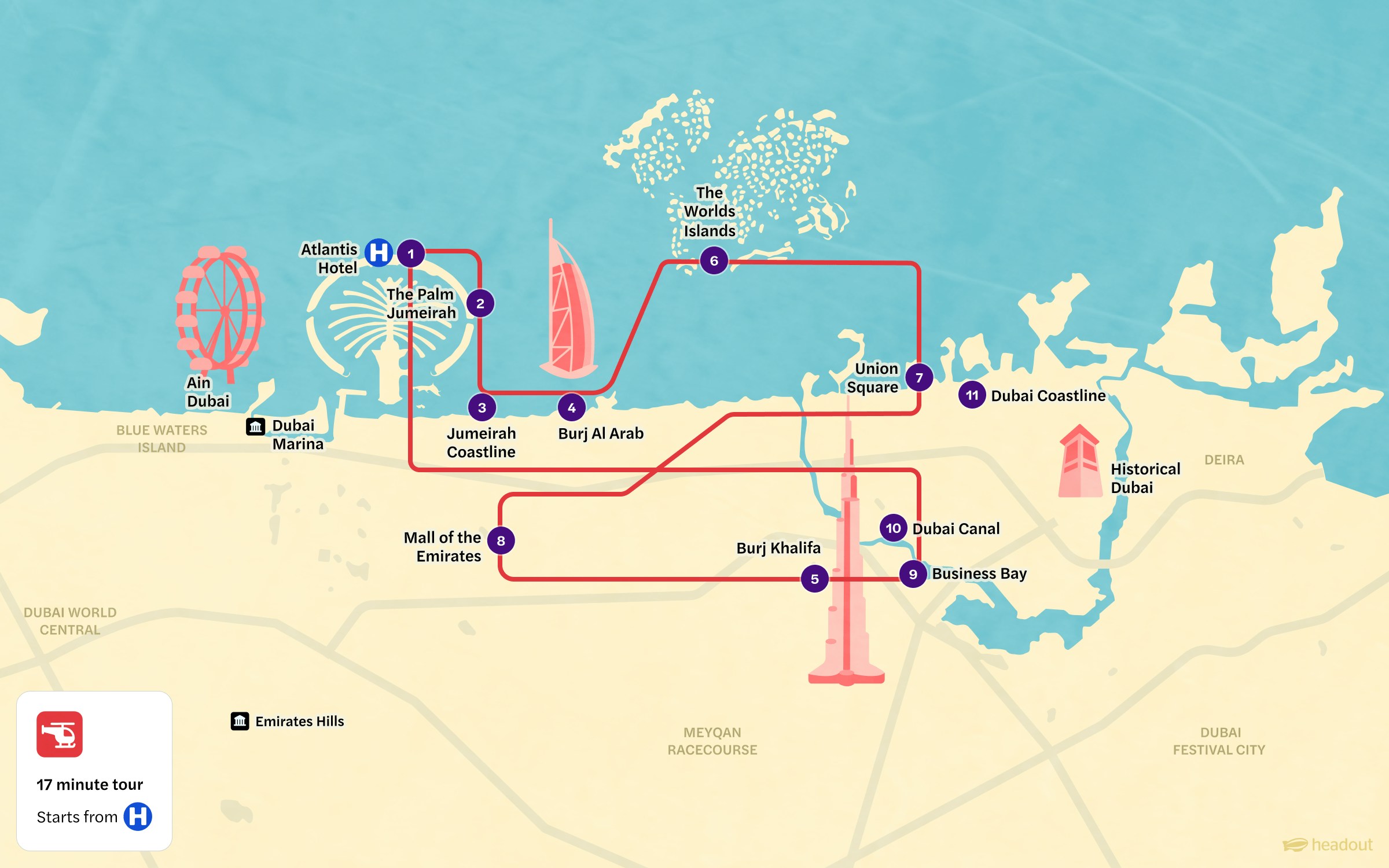 Dubai Helicopter 17-min Tour