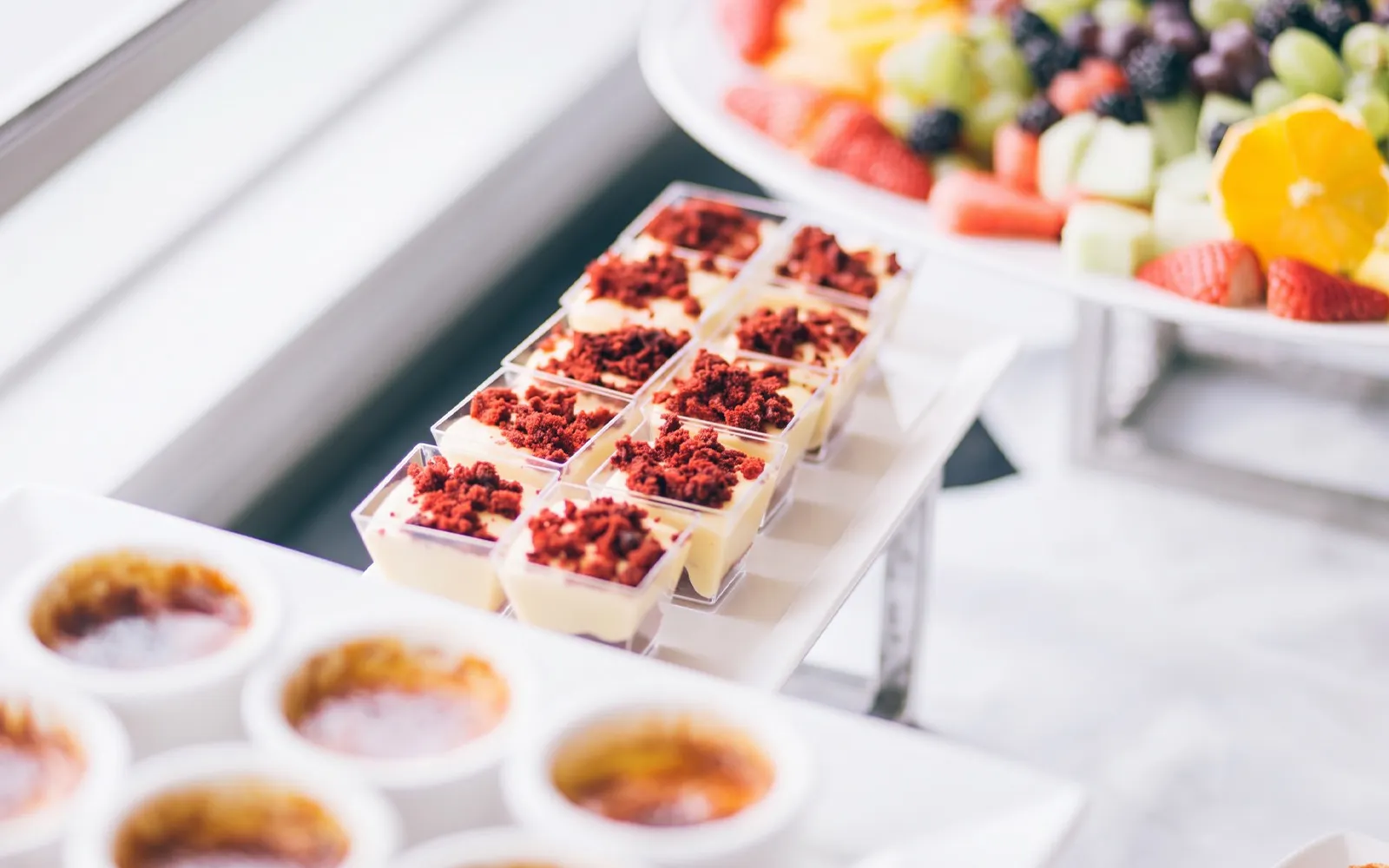 Desserts on display during Long Beach Signature Dinner Cruise.
