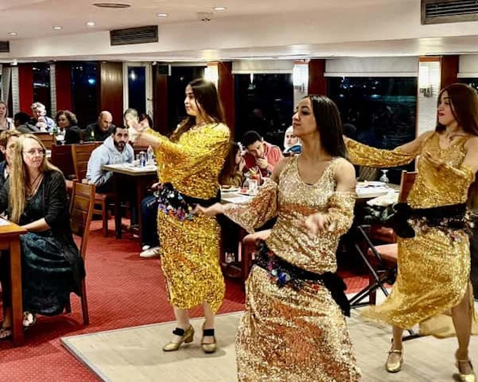Cairo Nile Dinner Cruise with Buffet, Live Belly Dance, Tanoura Show, and Hotel Transfers