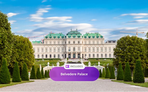 Belvedere Palace with gardens in Vienna, Austria, featuring baroque architecture.