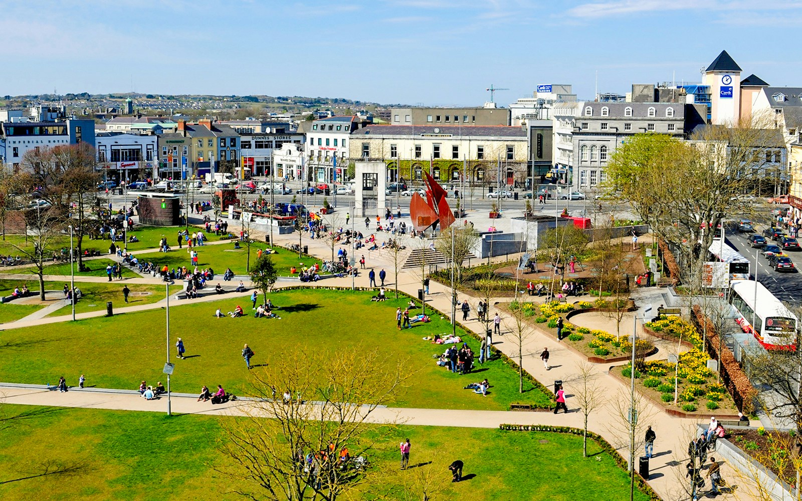 Scenic view of Eyre Square in galway