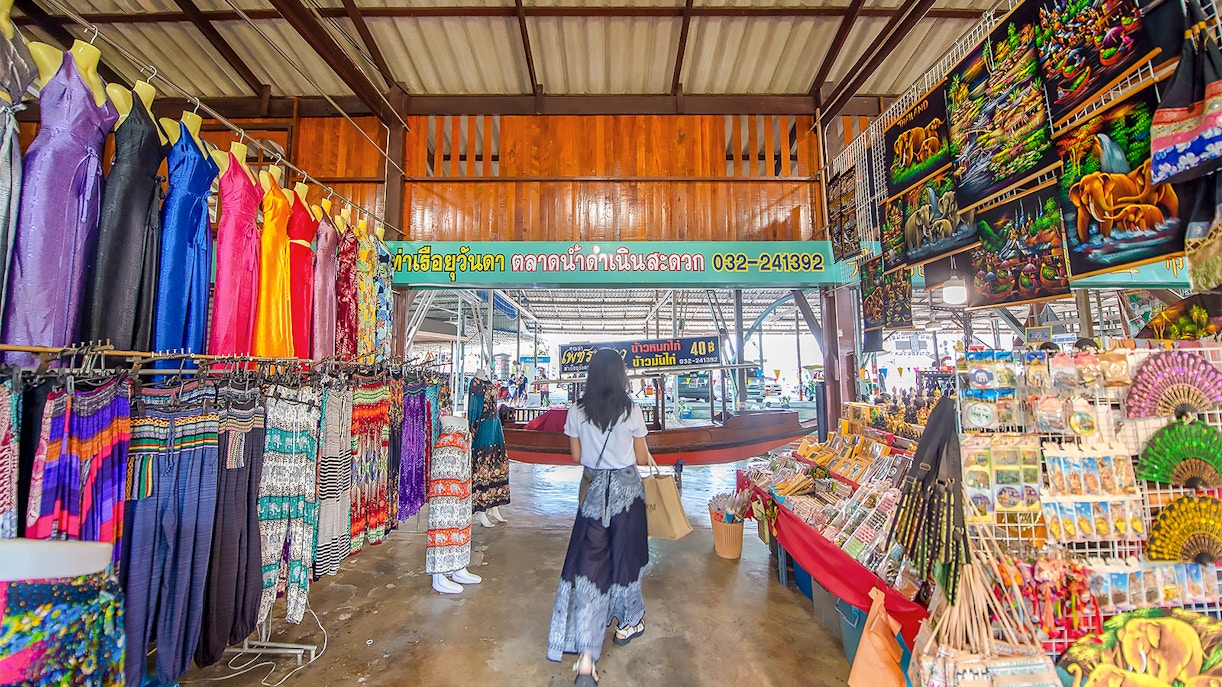 Colorful clothing and souvenirs