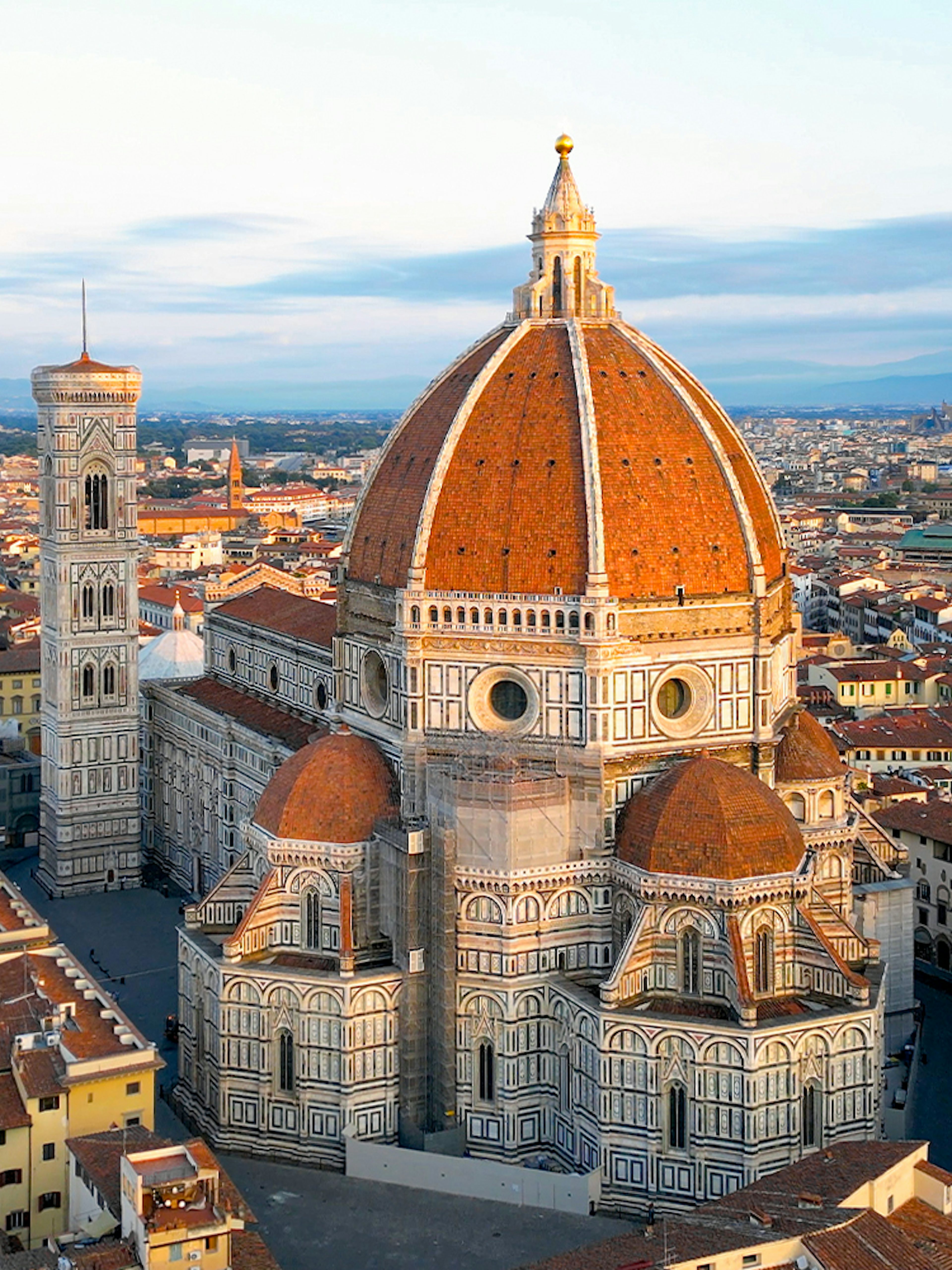 Florence Cathedral with dome and cityscape view, Italy.