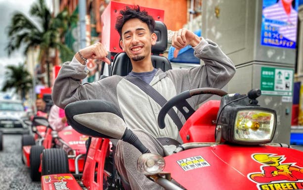 okinawa street-legal go-kart guided tour with costume rental and photos-5