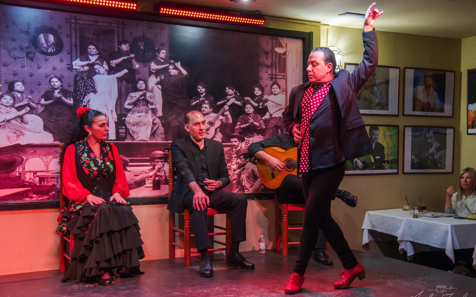 Flamenco dancers performing at Tablao La Cantaora, Seville.