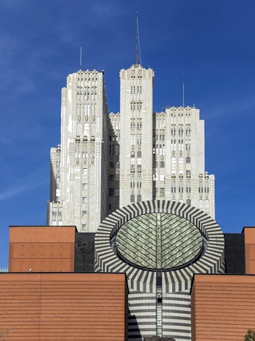 San Francisco Museum of Modern Art facade with unique architectural design.