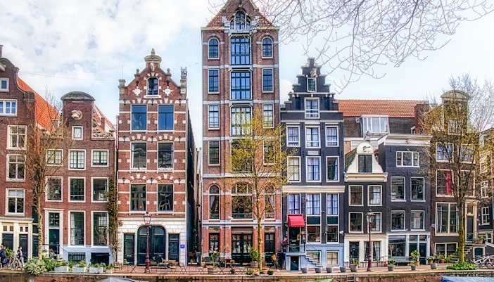 Canal houses along The Golden Bend, Amsterdam.