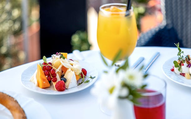 Food and drinks served during Sky Bar Prague Aperitivo tour.