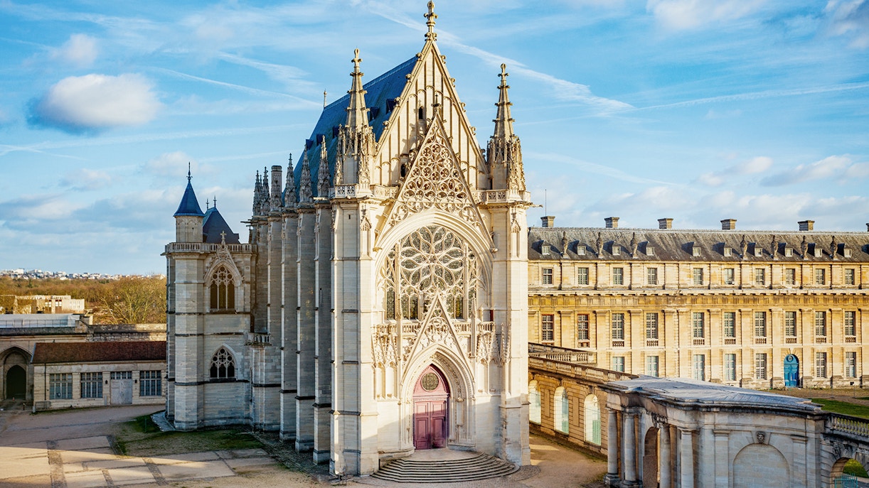 Exterior view of Sainte-Chapelle at Vincennes Castle, Paris.