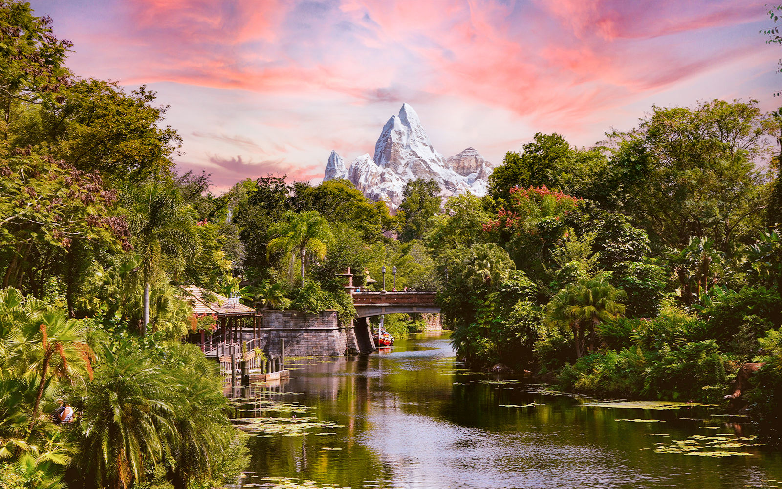 Expedition Everest ride and mountain view at Walt Disney World Orlando.