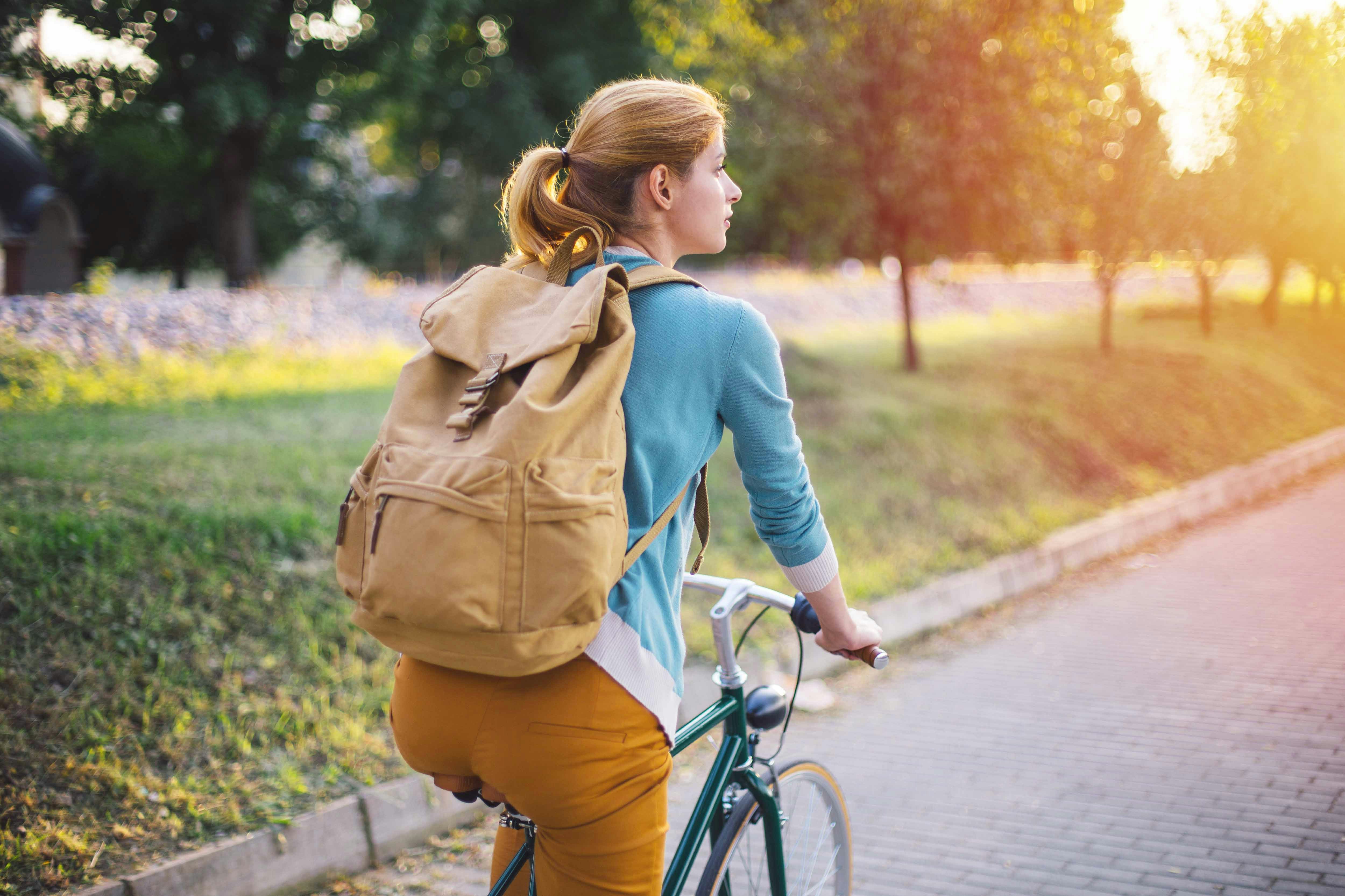 Cyclist riding along a scenic path near Niagara Falls.