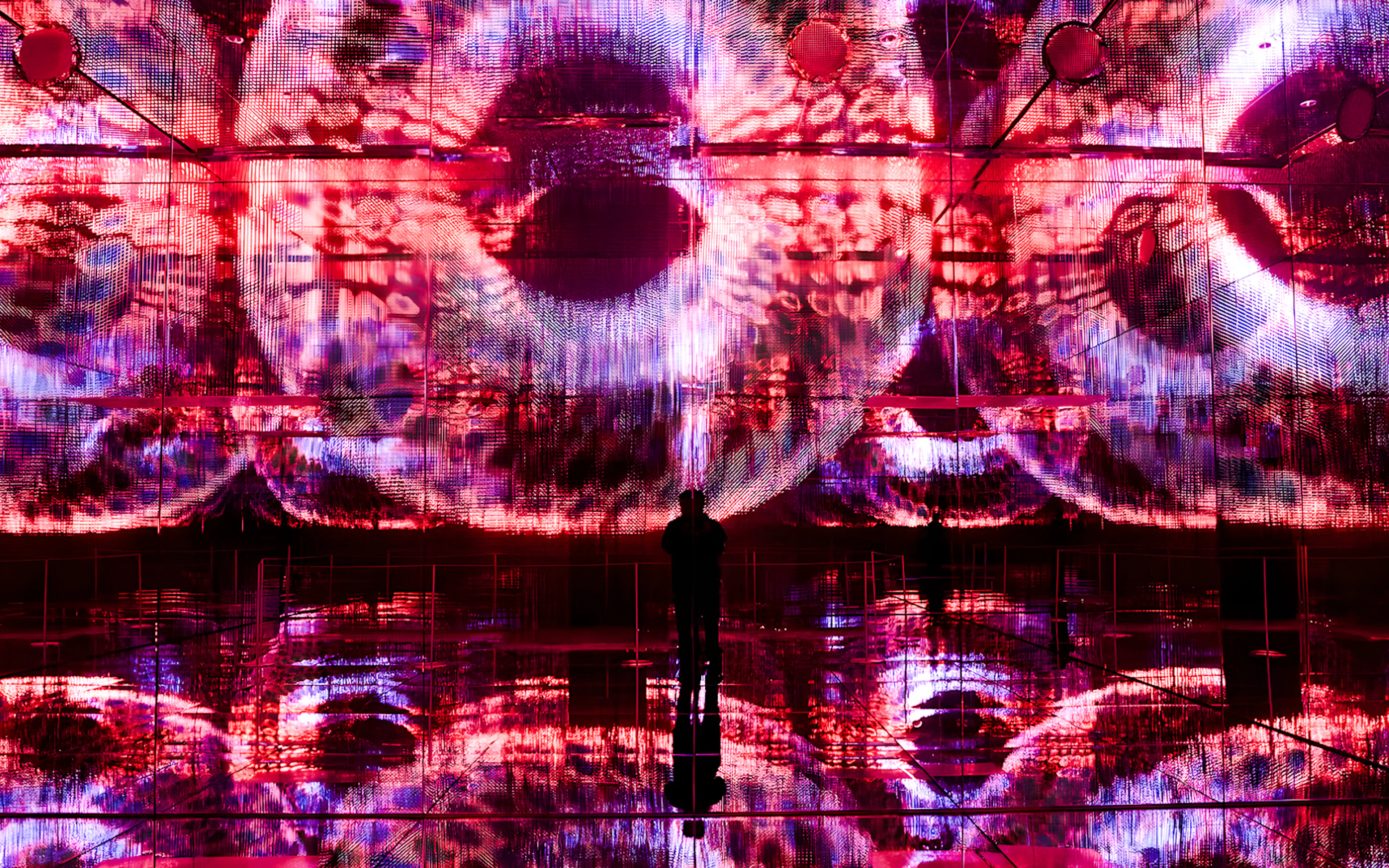 Interactive digital art display at Mercer Labs, Museum of Art & Technology.