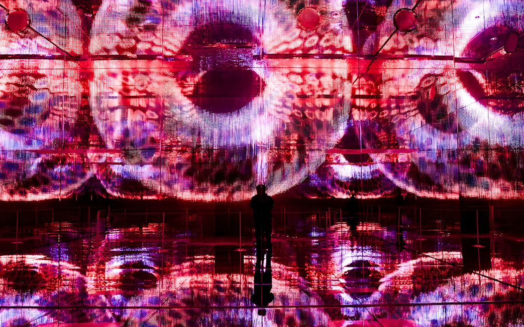 Interactive digital art display at Mercer Labs, Museum of Art & Technology.