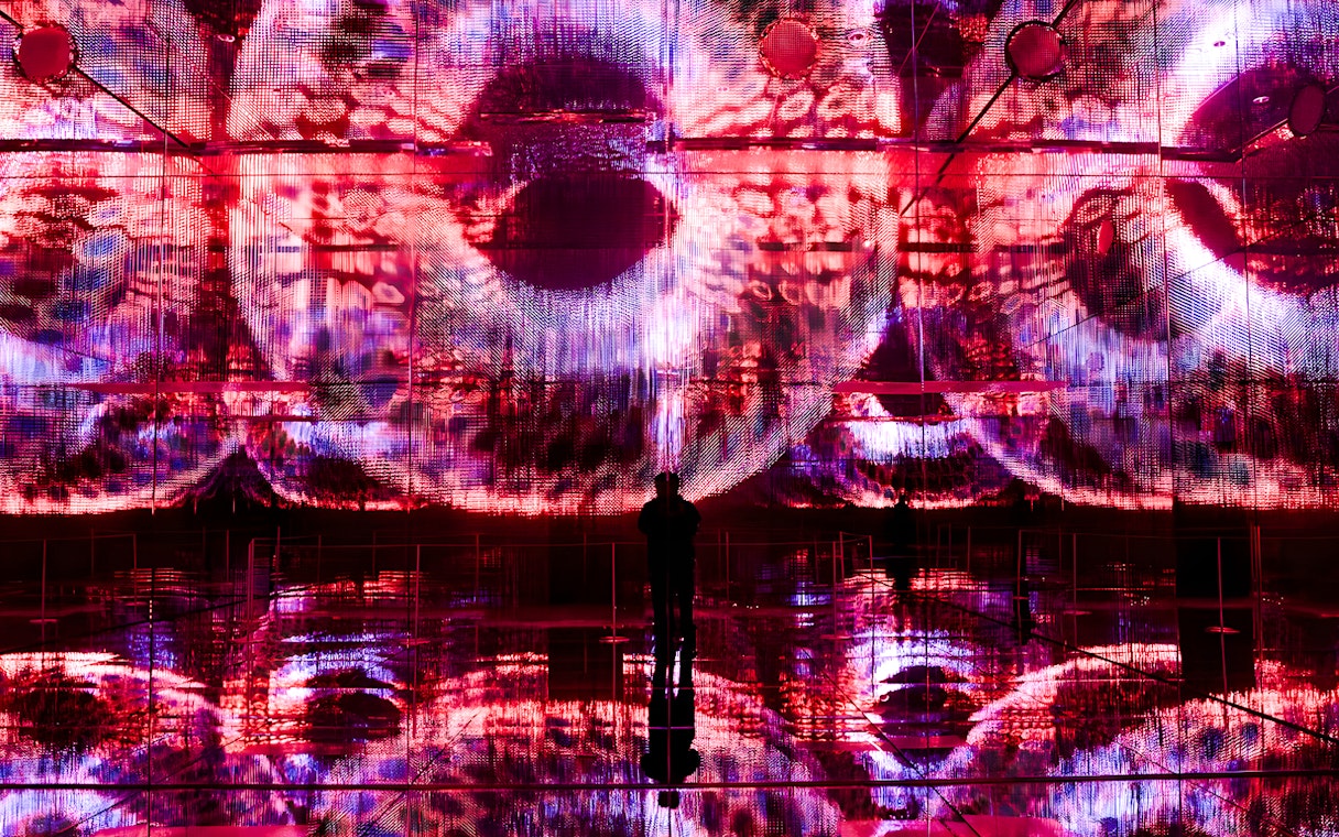 Interactive digital art display at Mercer Labs, Museum of Art & Technology.