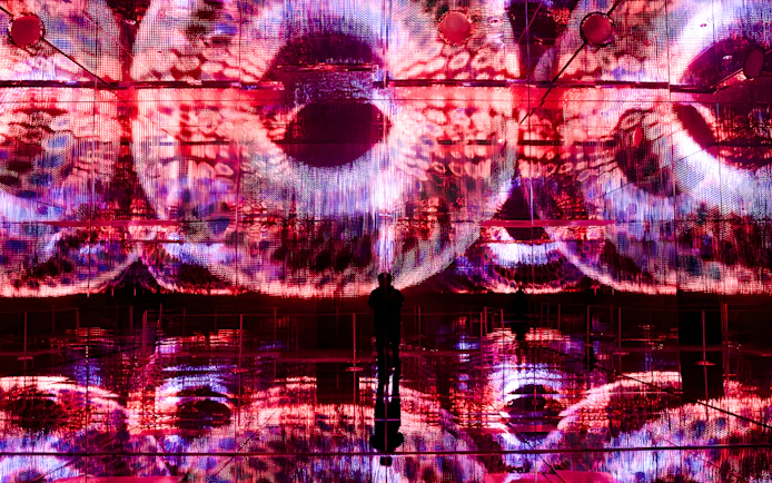 Interactive digital art display at Mercer Labs, Museum of Art & Technology.