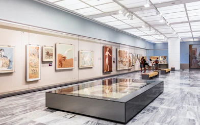Minoan frescoes displayed in Heraklion Archaeological Museum, Crete, Greece.