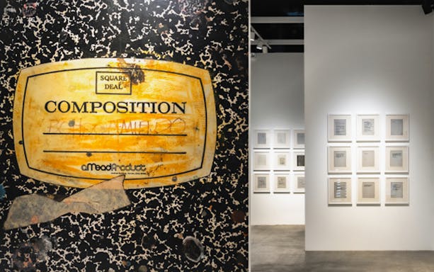 Gallery display featuring Jean-Michel Basquiat's work at Behind the Canvas Series 1.