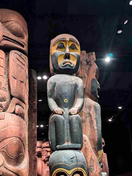 Totem poles at the Field Museum of Natural History.