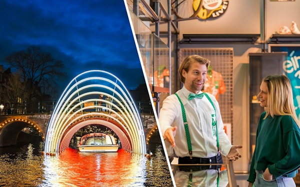 Combo: Amsterdam Light Festival Covered Canal Cruise and Heineken Experience Tickets