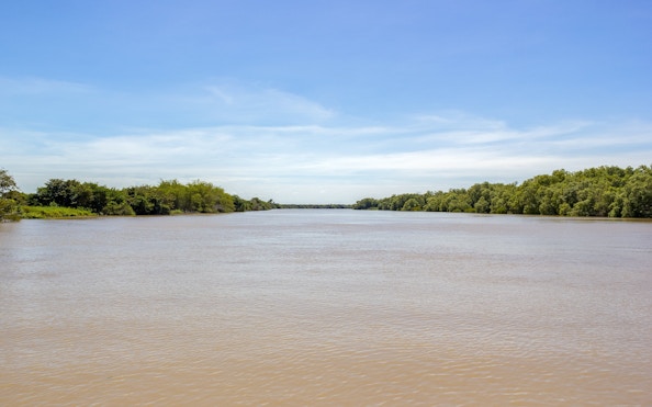 Adelaide River view with lush greenery along the banks, Northern Territory.