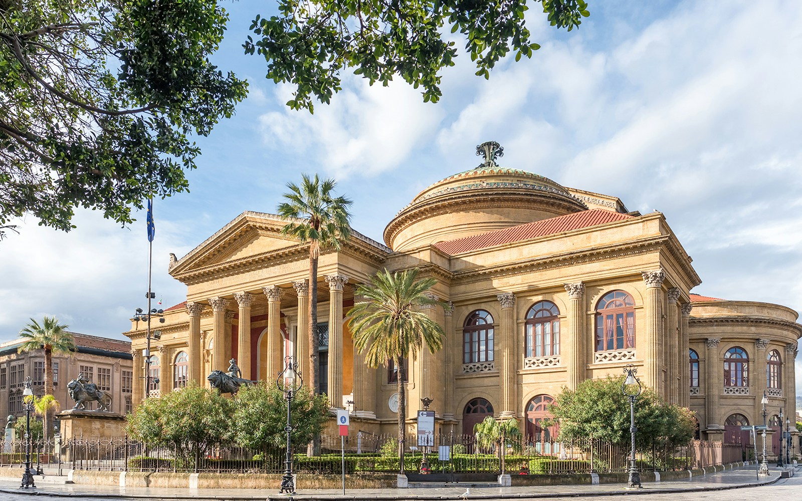 Teatro Massimo opera house with neoclassical architecture in Palermo, Sicily.