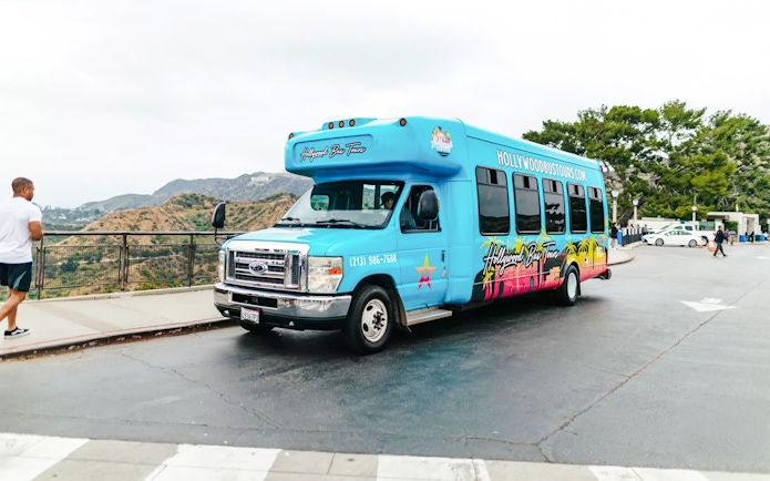 Hollywood Bus Tours vehicle on "A Taste Of LA" tour in Los Angeles, California.