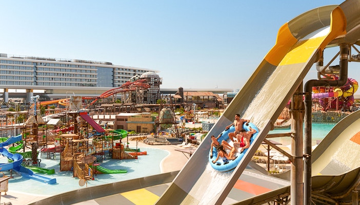 Visitors on water ride in Meryal Waterpark