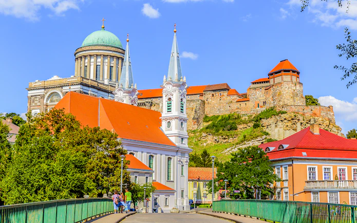 Esztergom Basilica and Castle Hill view during Danube Bend tour from Budapest.