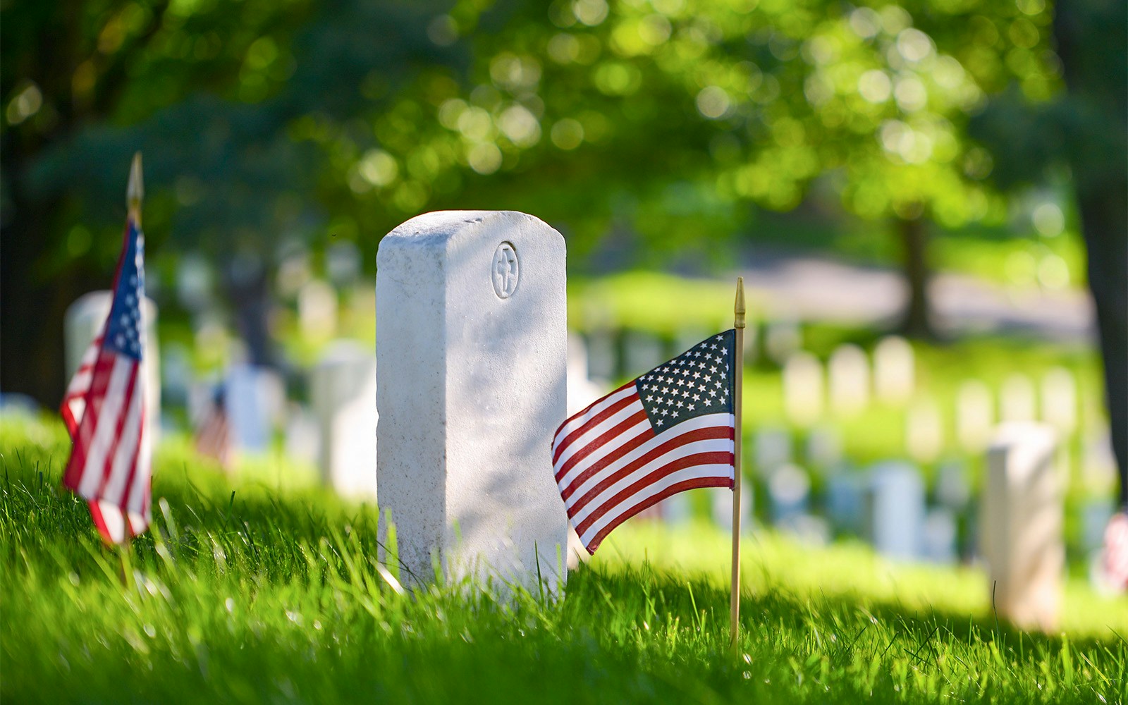 Arlington Cemetery, Washington DC, with iconic white headstones.