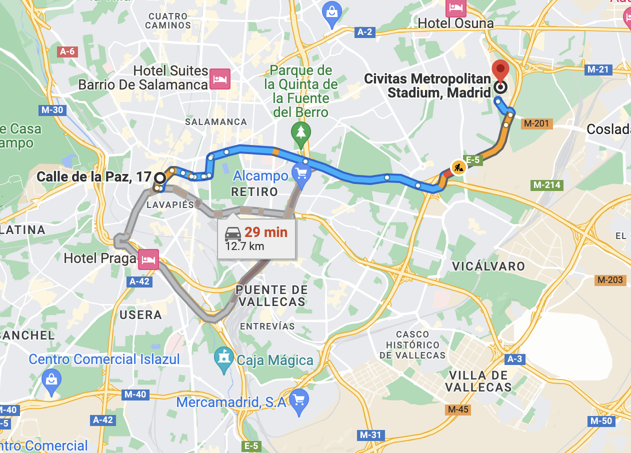 Getting To Metropolitano Stadium By Car