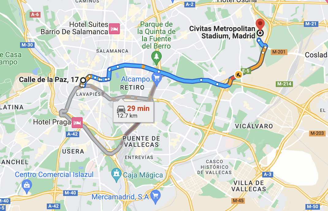 Getting To Metropolitano Stadium By Car