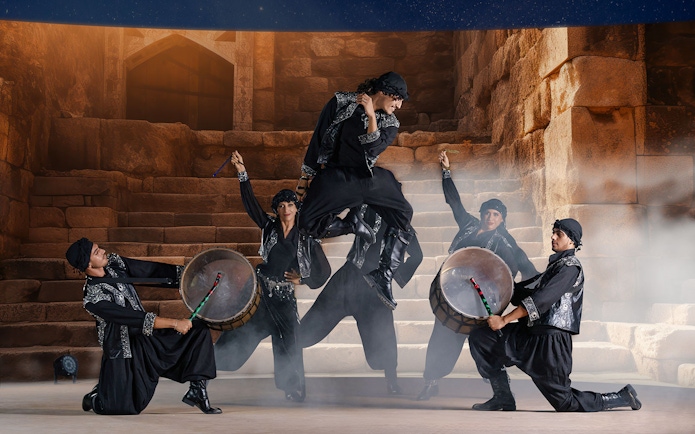 Drummers performing at Noble Camp Desert Safari.