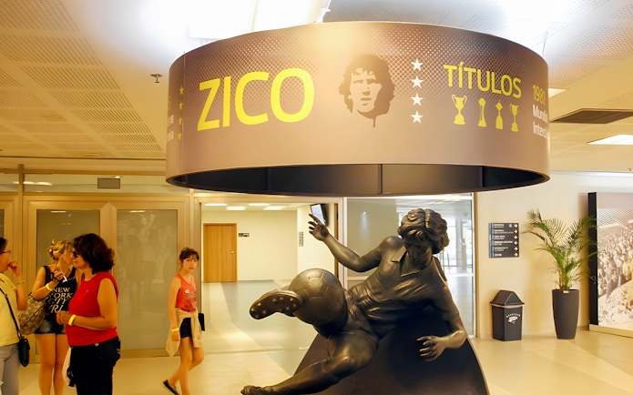 Zico statue inside Maracanã Stadium museum, Brazil.