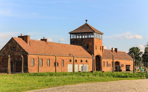 Gatehouse to Auschwitz-Birkenau concentration camp