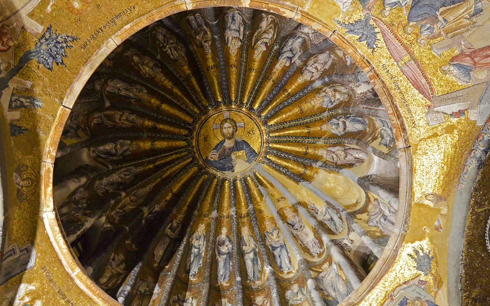 Frescoes depicting religious figures inside the Kariye Mosque, Istanbul.