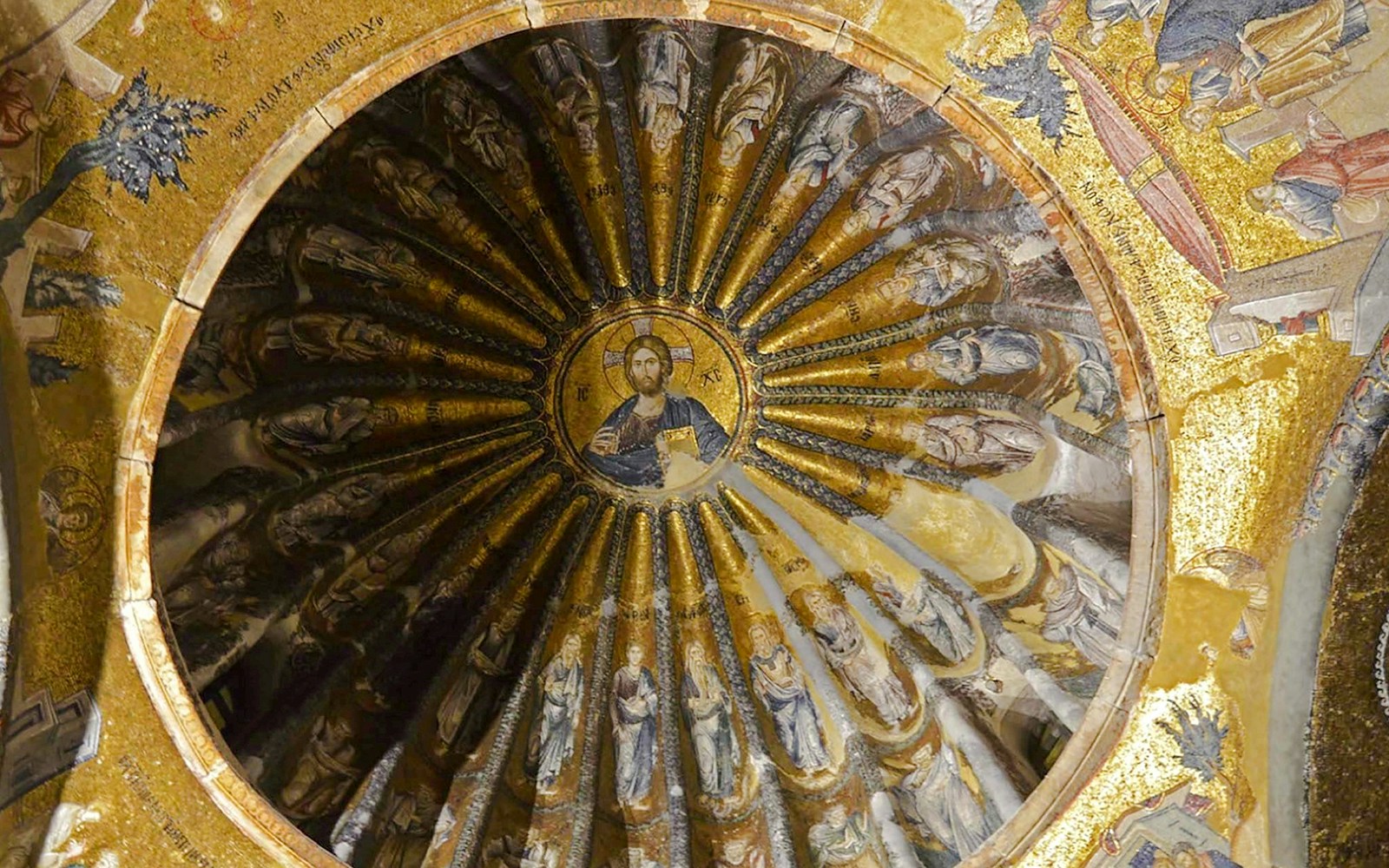 Frescoes depicting religious figures inside the Kariye Mosque, Istanbul.