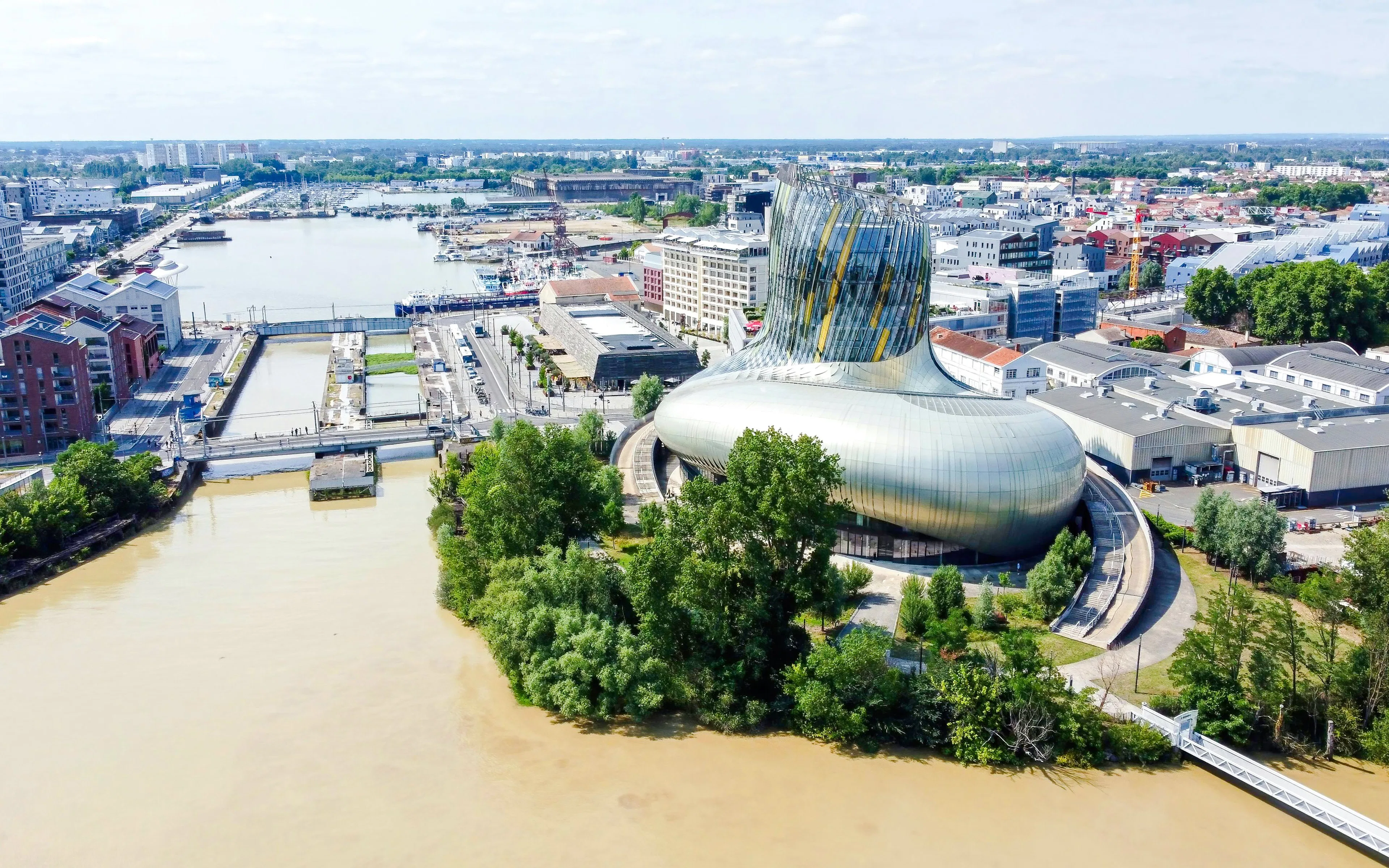 Aerial view of the Cité du Vin