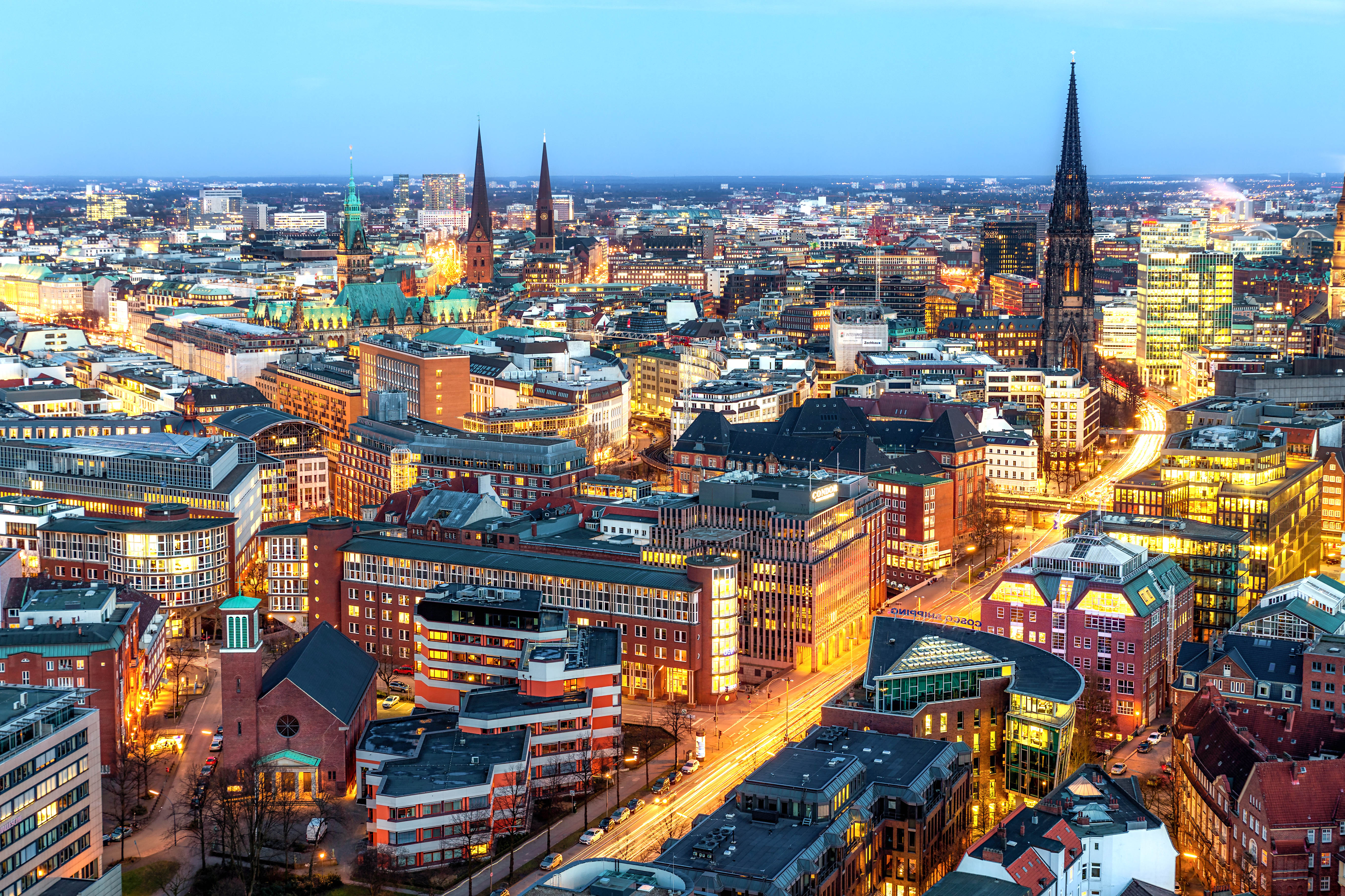 Aerial view of St Pauli Hamburg
